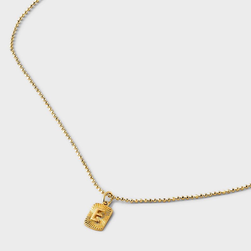 14k Gold Plated Radial Initial Tag Chain Necklace - A New Day™ Gold, 5 of 6