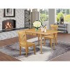 HomeStock 3-Pc Natural Brown Oak Finish Solid Wood Top With Dropleaf Dining Table Set - 2 of 4