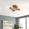 Dewdrop Modern Brass Flush Mount Ceiling Light, 4-Light Semi Flush Fixture for Bedroom Kitchen Hallway - 3 of 4