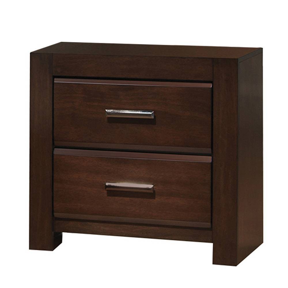 Photos - Storage Сabinet Acme Furniture 24" Oberreit Nightstand Walnut: Bedroom Side Table, Metal Glides, No Assembly Required