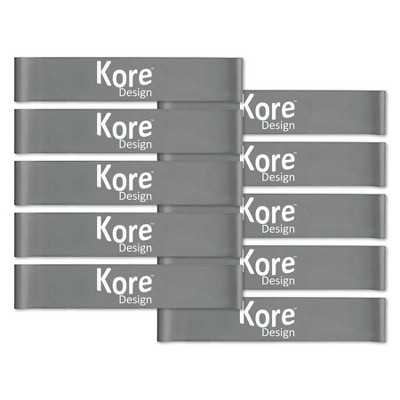 Kore Design Fidget Kick Bands, Latex, 10" to 16", Grey, Pack of 10