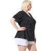 Agnes Orinda Women's Plus Size Polka Dots V Neck Short Sleeve Wrap Peplum Blouse - 3 of 4