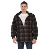 Gioberti Mens Faux Shearling Lined Flannel Jacket with Removable Hood - image 3 of 4