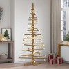 vidaXL Wooden Christmas Tree with Stand Brown 82.7" Solid pine wood - 2 of 4