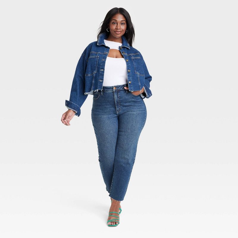 Women's High-Rise Cropped Slim Straight Jeans - Ava & Viv™, 3 of 8