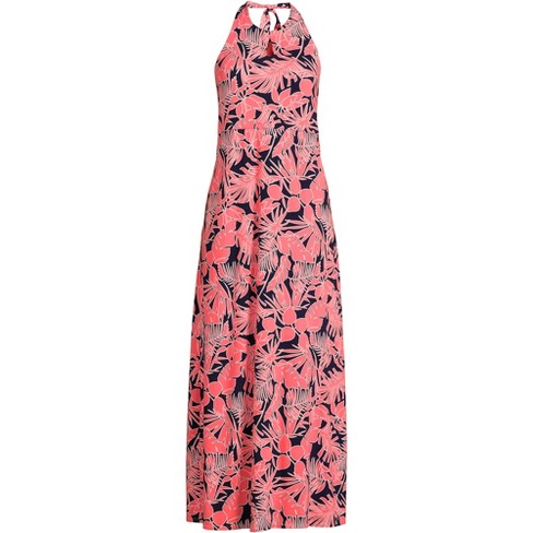 Lands' End Women's Keyhole High Halter Neck Maxi Dress - Large - Wood ...