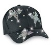 Collections Etc Decorative Sparkling Rhinestone Butterfly Baseball Cap - 2 of 4