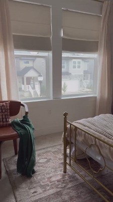 Pearl Gray Blackout Cordless Roman Window Shade 27"x64"