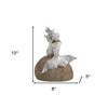 HomeRoots 10" Brown and Silver Contemplative Mermaid Resin Tabletop Sculpture - 3 of 4