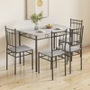 Dyonery Dining Table Set for 4, 5-Piece Rectangular Kitchen Table Chair Set for Small Space,Dinette,Apartment - 3 of 4