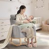 Rocking Chair Nursery,Glider Chair Nursery Chair with High Back and Side Pocket, Rocking Accent Armchair with Rubber Wood Legs for Living Room/Bedroom - 2 of 4