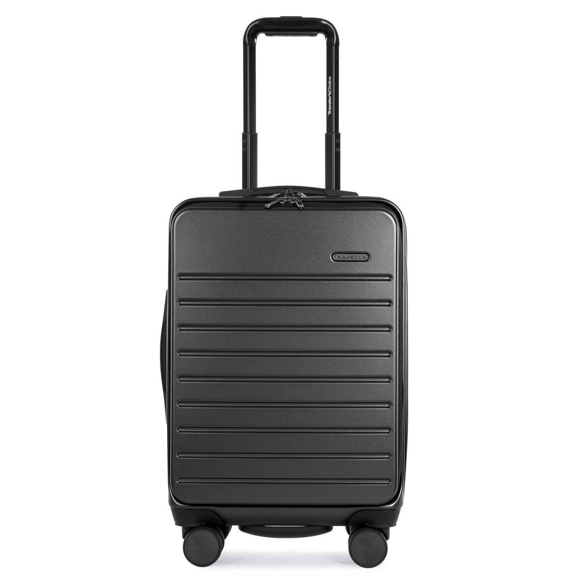 Traveler's Choice Mykel 22" Front Pocket Polycarbonate Hardside Spinner Carry On Suitcase - thumbnail 2