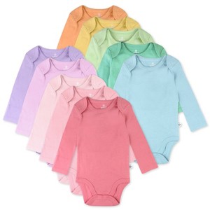 Honest Baby 10-Pack Organic Cotton Long Sleeve Bodysuits - 1 of 4