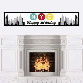Big Dot of Happiness NYC Cityscape - New York City Happy Birthday Decorations Party Banner