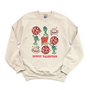 Simply Sage Market Women's Graphic Sweatshirt Cowgirl Valentine Disco Chart - 1 of 3