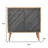 HomeRoots 30" Brown and Gray Solid Wood And Inlaid Slate Accent Cabinet With Two Doors - 3 of 4