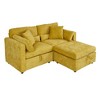 Chenille Upholstered Sectional Sofa, Modern 2-Seat Couch with Right Armrest, Ottoman, Solid Wood & Hardware Feet, Easy Assembly - 3 of 4