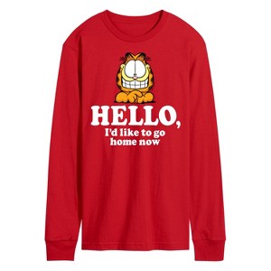 Men's - Garfield - Hello Go Home Now Long Sleeve Graphic T-Shirt - 1 of 3