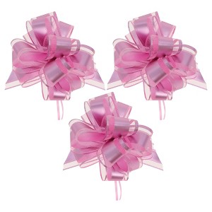 Unique Bargains Matte Bows for Gift Wrapping Christmas Decorative 47.24"x1.97" 3Pcs - 1 of 4