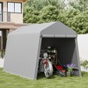 7x12 Ft Outdoor Portable Storage Shelter Shed,Carport Storage Shed with Roll-Up Zipper Doo for Motorcycle Waterproof and Uv Resistant Anti-Snow,Gray - 4 of 4