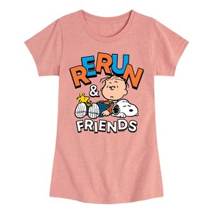 Girls' - Peanuts - Rerun And Friends Fitted Short Sleeve Graphic T-Shirt - 1 of 4