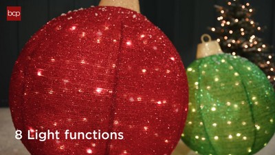 Large Red and White LED Lighted Outdoor Ornament Set