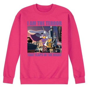 Men's - Disney - Darkwing Duck I Am The Terror That Flaps In The Night Graphic Fleece Sweatshirt - 1 of 4