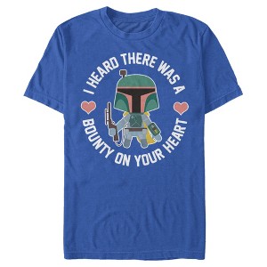 Men's Star Wars Valentine's Day Boba Fett Bounty on Heart T-Shirt - 1 of 4