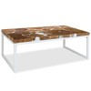vidaXL Coffee Table End Table Side Table Living Room Furniture Teak Resin - White 43.3" - 2 of 4