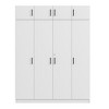 YOOCOZZ Modern 4-Door Freestanding Wardrobe with One Lockable Drawer and Top Cabinets - 2 of 4