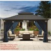 ALAULM Wall Mount Gazebo Outdoor Pergola, Hardtop Lean to Gazebo Canopy Awnings with Sloped Roof and Sturdy Steel Frame, for Patio, Deck, Backyard - 4 of 4
