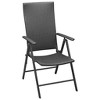 vidaXL Set of 4 Black Patio Chairs in Poly Rattan Material with Powder-Coated Aluminum Frames and 7 Reclining Settings, 21.7" x 25.2" x 41.3" - 2 of 4