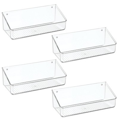 Mdesign Wall Or Adhesive Mount Plastic Storage Organizer Tray 4 Pack Clear Target - Wall Storage Bins Home