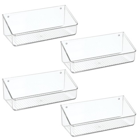 Mdesign Wall Or Adhesive Mount Plastic Storage Organizer Tray 4 Pack Clear Target - Wall Storage Bins Home