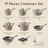 CAROTE 19pcs Nonstick Cookware Sets Pots and Pans Set Nonstick, Kitchen Cooking Set, Premium Induction Cookware, Large Capacity Granite, Brown - 2 of 4