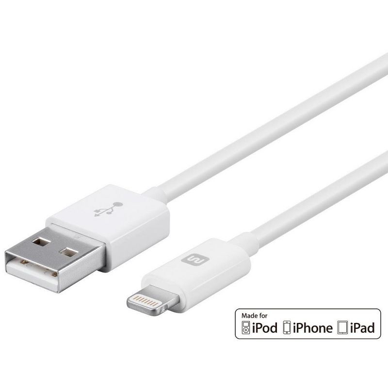 Monoprice Apple MFi Certified Lightning to USB Charge & Sync Cable - 6 Feet - White | iPhone X, 8, 8 Plus, 7, 7 Plus, 6, 6 Plus, 5S - Select Series, 2 of 7