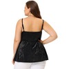 Agnes Orinda Women's Plus Size Velvet Adjustable Strap Peplum Sleeveless Camisoles - 4 of 4