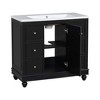 ORRD Modern Black Bathroom Vanity Cabinet, 4 Drawers and 1 Door, Multi-Purpose Storage, Adjustable Shelves - 3 of 4