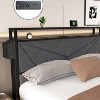 KTMBDW Upholstered Platform Bed Frame with 2 Tier Storage Headboard, and 4 Drawers, Charging Station, No Box Spring Needed, Gray - 2 of 4