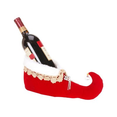 Mark Roberts Products 12.5" Red and Gold Queens Shoe Christmas Wine Bottle Holder