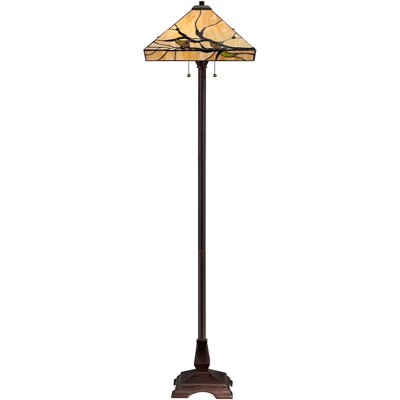 Tiffany Bronze 62" Floor Lamp with Stained Glass Shade