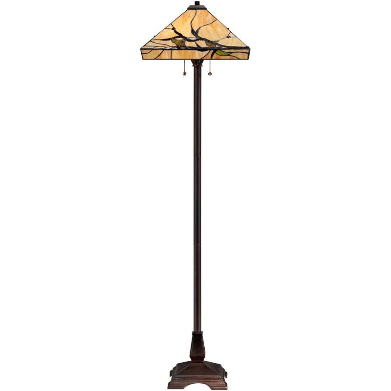 Robert Louis Tiffany Mission Floor Lamp 62" Tall Bronze Handcrafted Tiffany Style Stained Glass for Living Room Reading Bedroom (Colors May Vary), 5 of 9