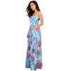 WhizMax Women's Strapless Bohemian Floral Party Maxi Dress High Waist ube Top Boho Beach Dress with Pockets - 2 of 4