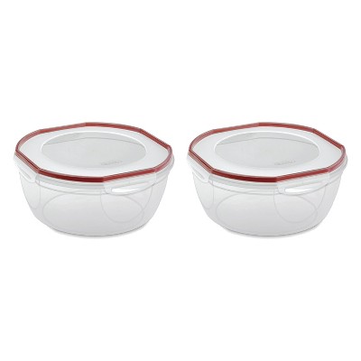 Sterilite Ultra Seal 16 Cup Rectangular Food Storage Containers, Red (4 Pack)