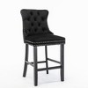 FONTOI 2PCS Velvet Upholstered Barstools with Button Tufted Decoration, Leisure Style Bar Chairs with Nailhead Trim, Black, 19.7"*41.3"*24.4" - 4 of 4