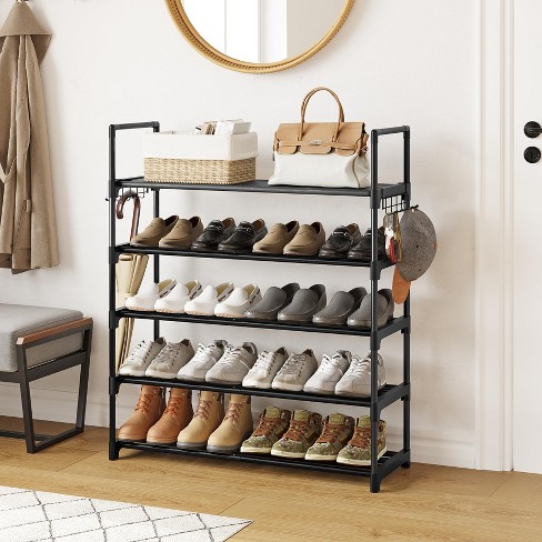 Hausource 5 tier Shoe Rack Stand Shoes Storage Entryway Bedroom Closet For 20 25 Pairs Black Target