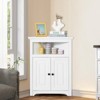 VEVOR 32" Corner Storage Cabinet, 3 Tiers Small Storage Cabinet with 2 Wooden Doors & Adjustable Shelves, Freestanding Corner Kitchen Cabinet - 2 of 4