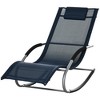 Outsunny Zero Gravity Rocking Chair Outdoor Chaise Lounge Chair Recliner Rocker with Detachable Pillow & Durable Weather-Fighting Fabric - 4 of 4