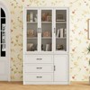 FUFU&GAGA Tall Storage Display Cabinet for Collectibles,Storage Hutch,Display Shelf,3 Glass-Door,3-Drawer,Living Room Organizer,Home Office Bookshelf - 3 of 4