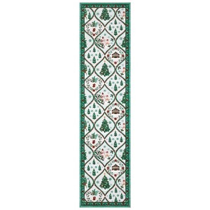 COZONY Christmas Hallway Runner Rug for Kitchen, Boho Holiday Non-Slip Washable Carpet, Stain-Resistant Low Pile Bathroom & Laundry Room Rugs Mats - 1 of 4